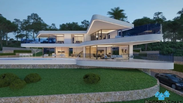 Роскошная вилла с видом на Средиземное море и горы