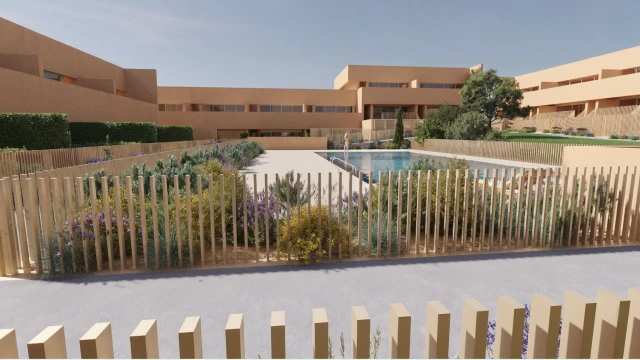 Новое бунгало с солярием и видом на розовое озеро