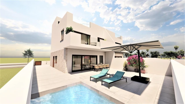 Вилла с бассейном, садом и солярием в комплексе SUN BEACH LA TORRE