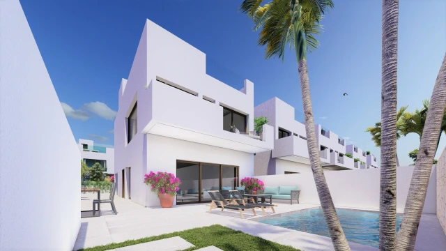 Вилла с бассейном, садом и солярием в комплексе SUN BEACH LA TORRE