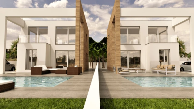 Просторная современная вилла с бассейном и солярием в городе Торревьеха