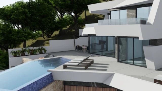 Современная вилла на берегу моря в городе Кальпе