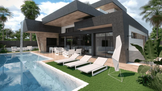 Вилла с тремя спальнями и двумя бассейнами в городе Santa Rosalía