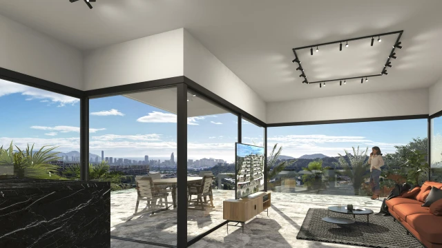 Новая вилла с видом на море и горы в городе Финестрат