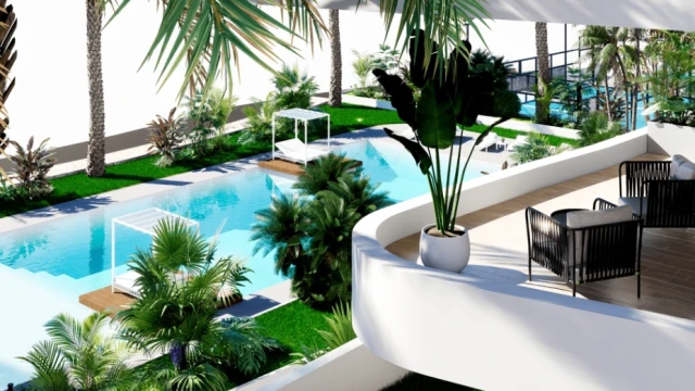 Квартира в новом закрытом комплексе в городе Финестрат