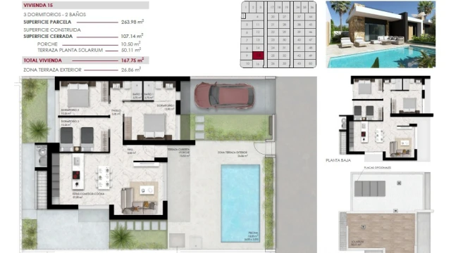 Новая вилла с тремя спальнями в городе Сьюдад Кесада