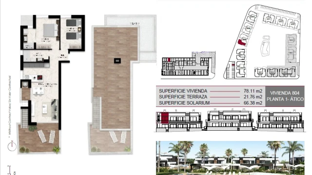 Новое бунгало с солярием в городе Сьюдад Кесада