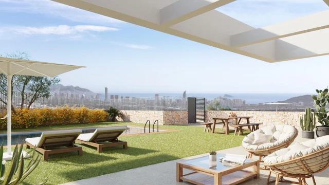 Новая вилла с видом на море в городе Бенидорм