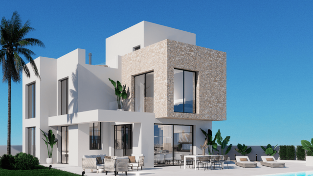 Вилла в современном стиле в новом закрытом комплексе в городе Финестрат