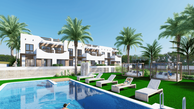 Бунгало на верхнем этаже комплексе в Torre de la Horadada