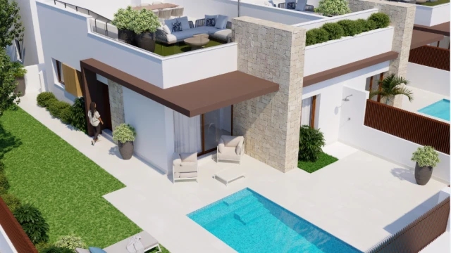 Villa de una planta cerca de campos de golf en la ciudad de Orihuela