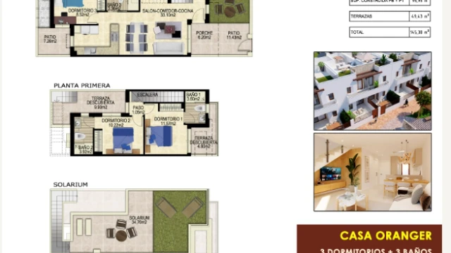 Таунхаус в городе Ориуэла в урбанизации закрытого типа Vistabella Golf