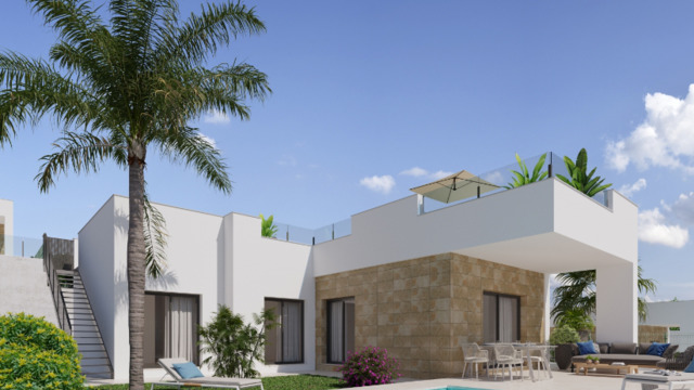 Вилла в один этаж с солярием на крыше в городе Полоп