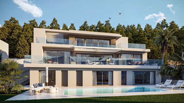 Роскошная вилла с большим участком на берегу моря в городе Алтея 