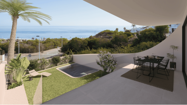 The apartment with two bedrooms in a residential complex in La Mata