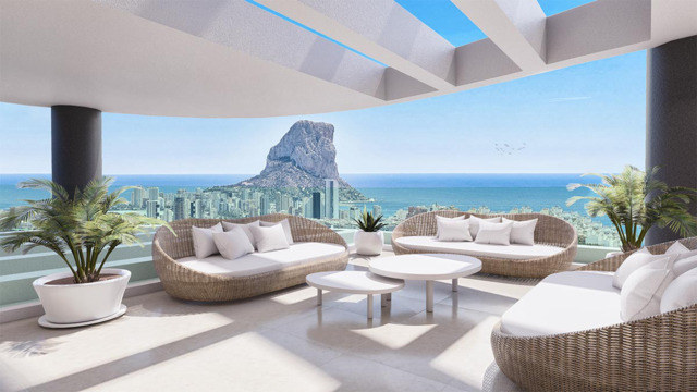Penthouse with four bedrooms overlooking the sea in Calpe