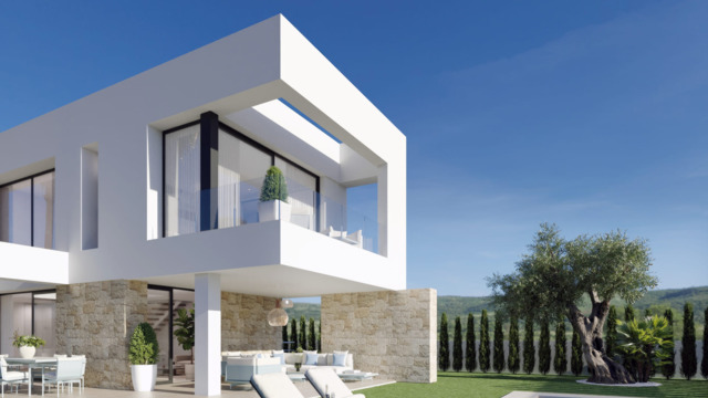 Новая вилла с четырьмя спальнями в городе Финестрат 