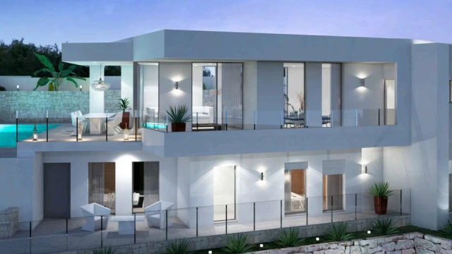 Новая современная вилла у моря в городе в Moraira