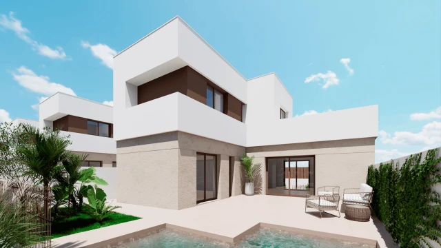 Villa con solárium en un complejo residencial en Los Alcázares