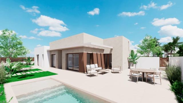 Villa con solárium en un complejo residencial en Los Alcázares