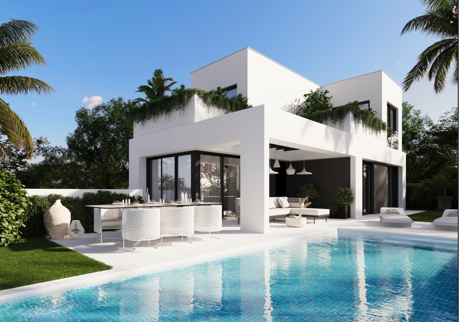 Новая вилла с четырьмя спальнями в городе Финестрат