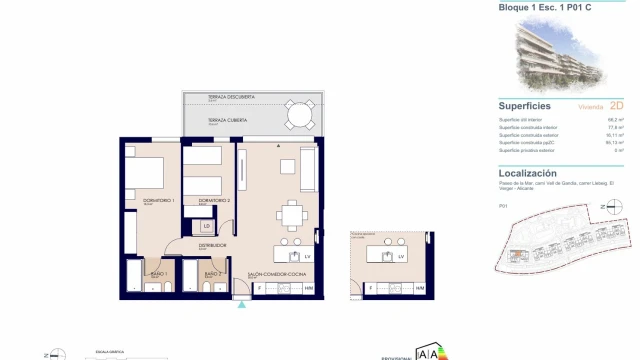 Апартаменты у моря с двумя спальнями от застройщика в Dénia