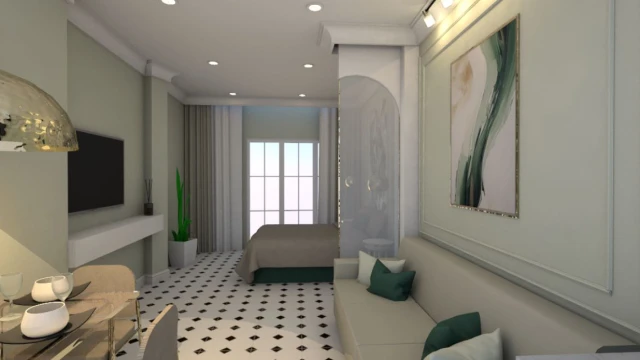 Современная квартира-студия на берегу Средиземного моря