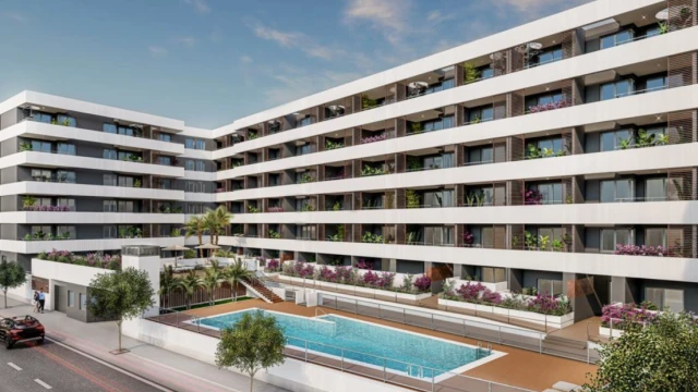 Apartments in a new development with terrace just 300 meters from the beach in Águilas