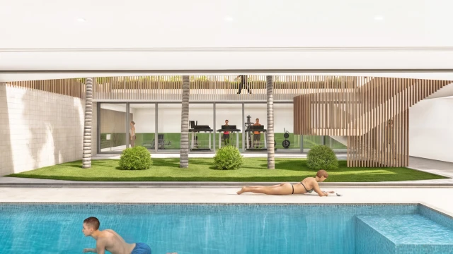 Современный комплекс на пляже с великолепными видами и пентхаусами