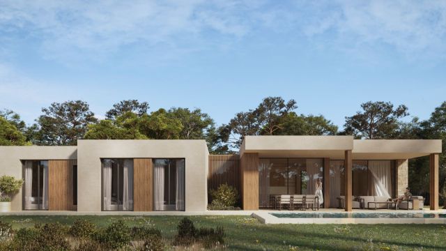 Modern one-story villa with private pool in prestigious residential area