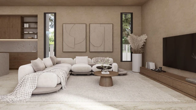 Modern one-story villa with private pool in prestigious residential area