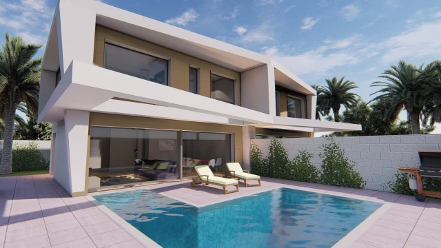 Вилла новой постройки с современным дизайном и бассейном в Гран-Алаканте, вблизи от моря.
