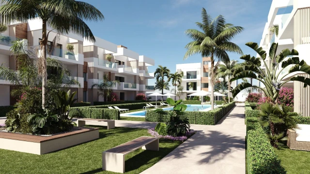 Apartamentos de obra nueva con terrazas amplias y piscina en Murcia