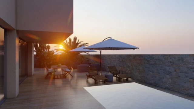 Просторные виллы у моря в тихом районе