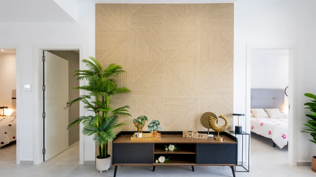 Villa mediterránea moderna con piscina privada y solárium