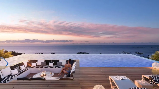 Уникальная жилой комплекс с видом на море и солнце: современные апартаменты с 2 спальнями, общественные зоны и близость к пляжу.