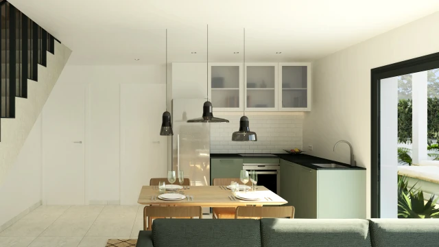 Недвижимость в Гран-Аликанте: современные дома с 3 спальнями и террасами.