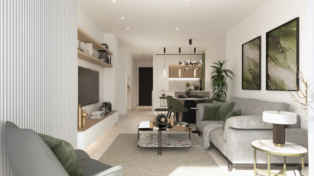 Obra nueva en Orihuela Costa a 500 m del mar con piscina, jardín y garaje