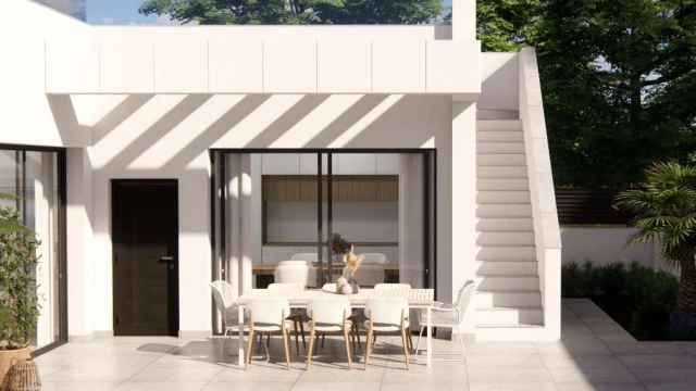 Современные одноэтажные виллы с бассейном и солярием в Рохалесе