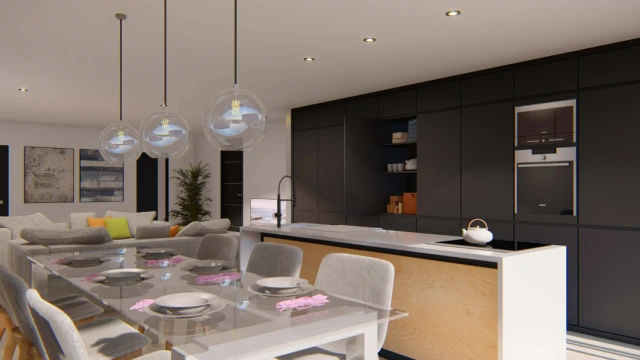 Современные апартаменты в Рохалесе с садом или солярием у моря