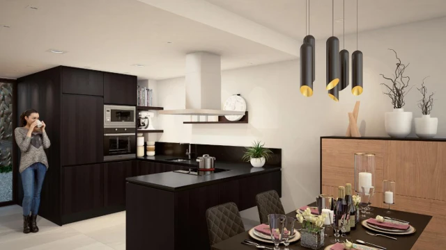 Современные виллы с садом, бассейном и террасой у моря